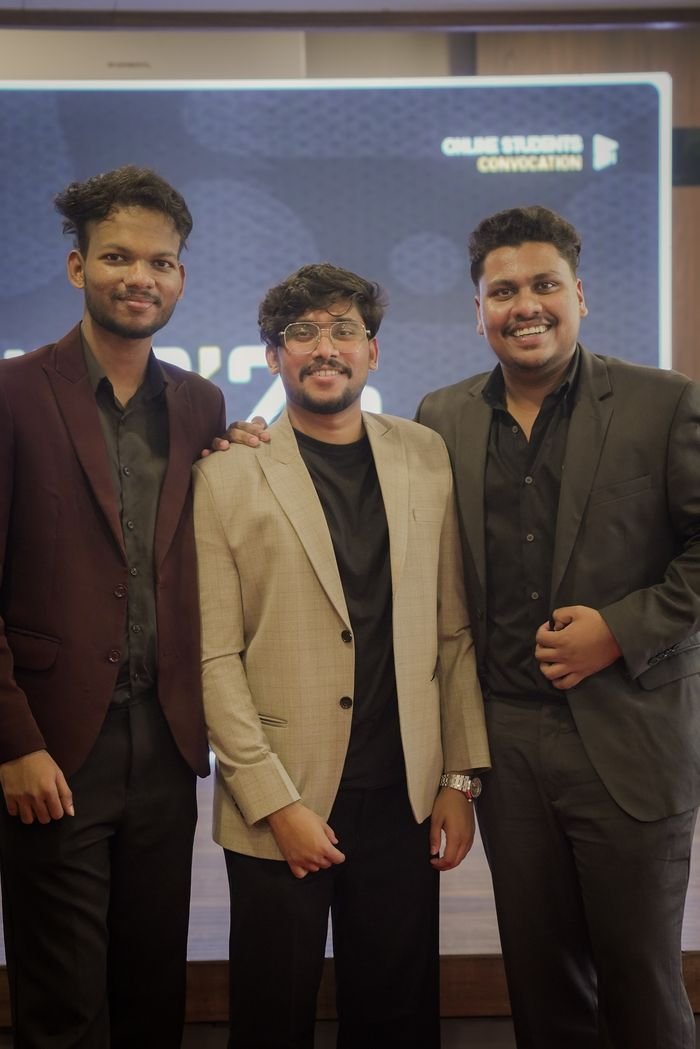 Jasim CP with colleagues at the Adsin Online Students Convocation