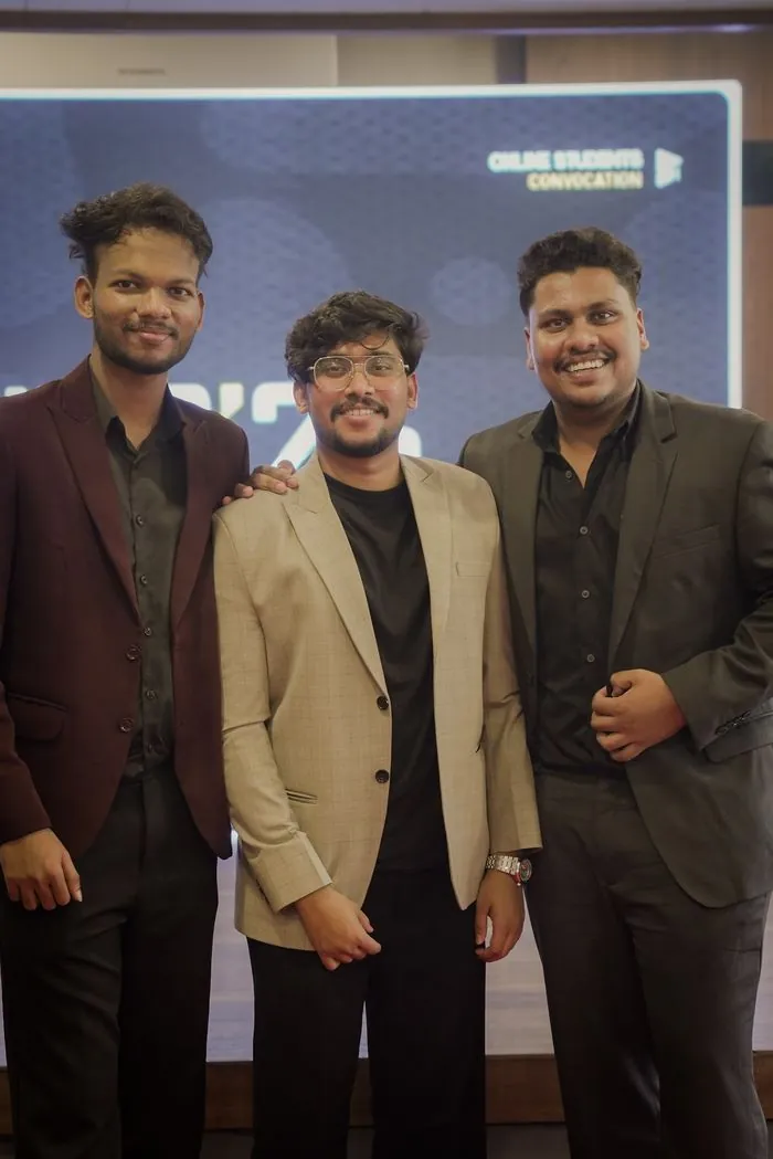 Jasim CP with colleagues at the Adsin Online Students Convocation